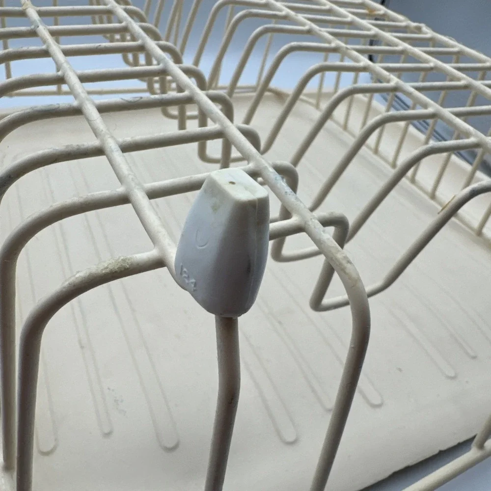 Vtg Rubbermaid Coated Dish Drainer Beige and Draining Tray